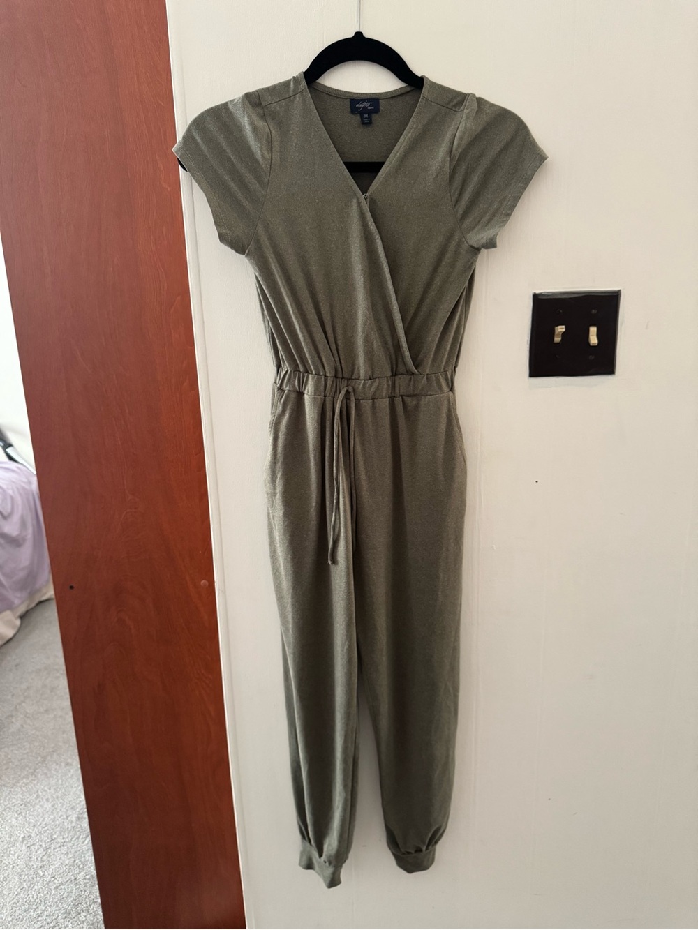 Daytrip Girls Youth Surplice Green Knit Jumpsuit | Size M